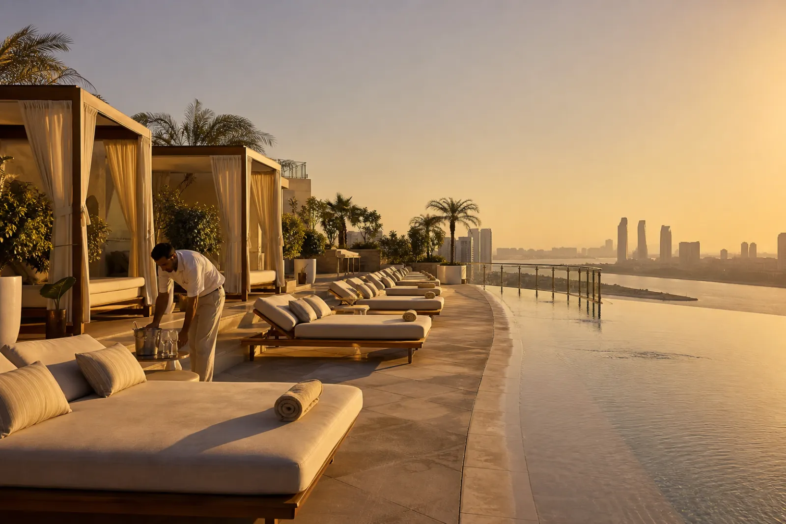 Hotel pool cabanas sold as day passes through the hotel’s own website